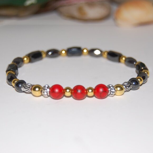 Magnetic Bracelet,Magnetic and Gemstone Beads,Healthy Bracelet - Picture 1 of 3